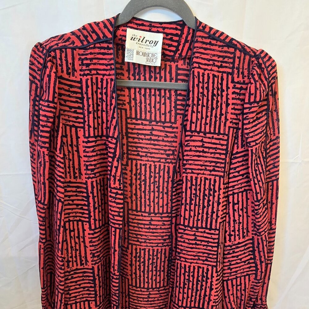Vintage Wilroy Traveller Red And Black Cardigan, Size L-XL